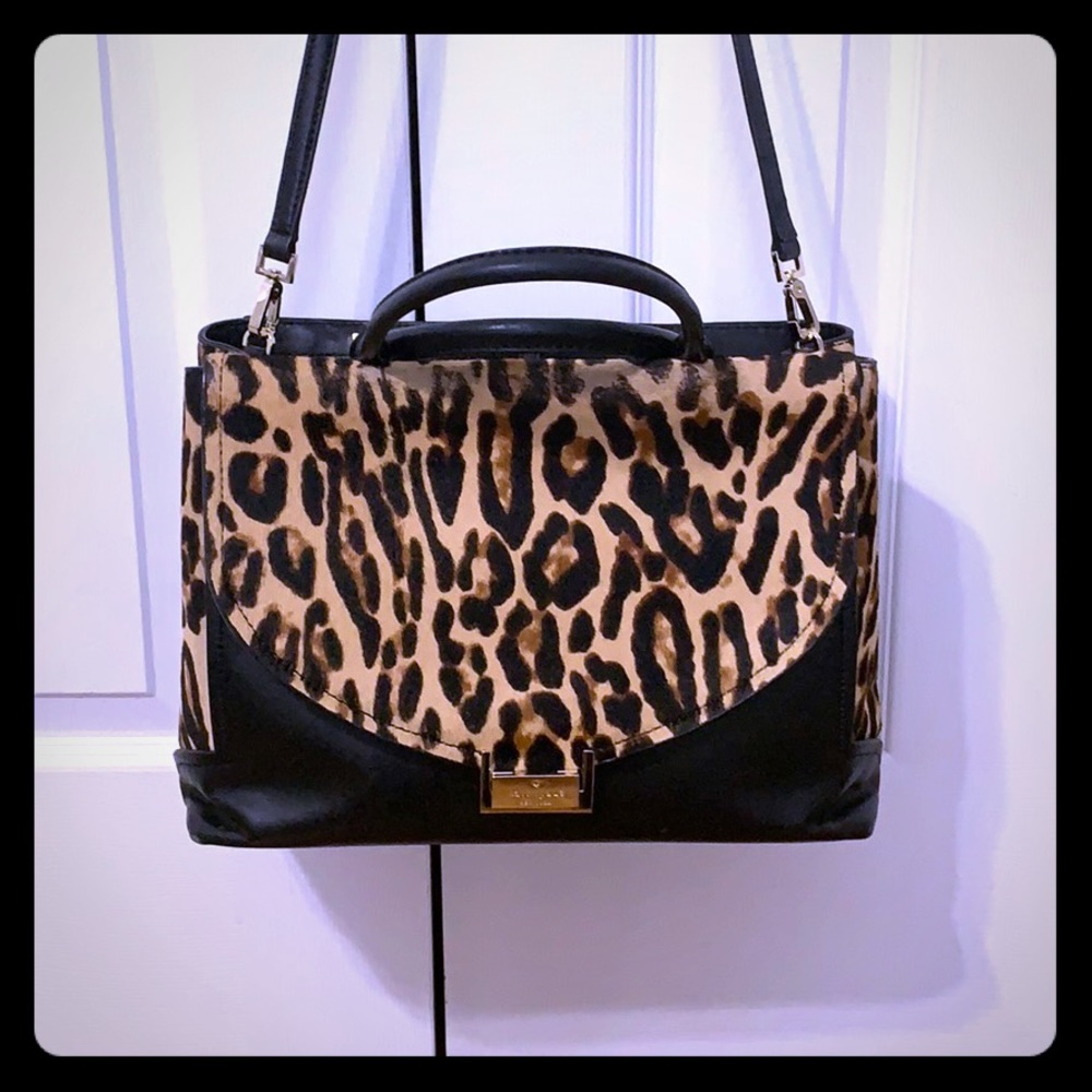 Kate Spade leopard and black leather bag